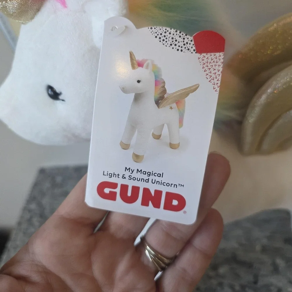 GUND My Magical Light & Sound Unicorn Plush Stuffed Animal Toy White Gold Medium